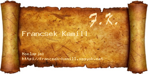 Francsek Kamill névjegykártya